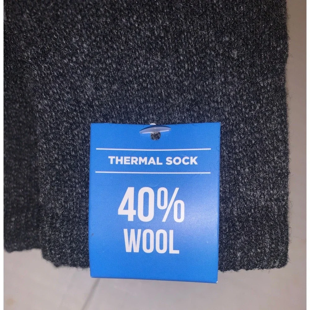 Polar Heat Nanuuq Mens 3 Pack Wool Thermal Crew Socks Charcoal Gray Size 7-12‎